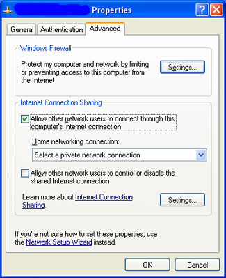 internet connection sharing